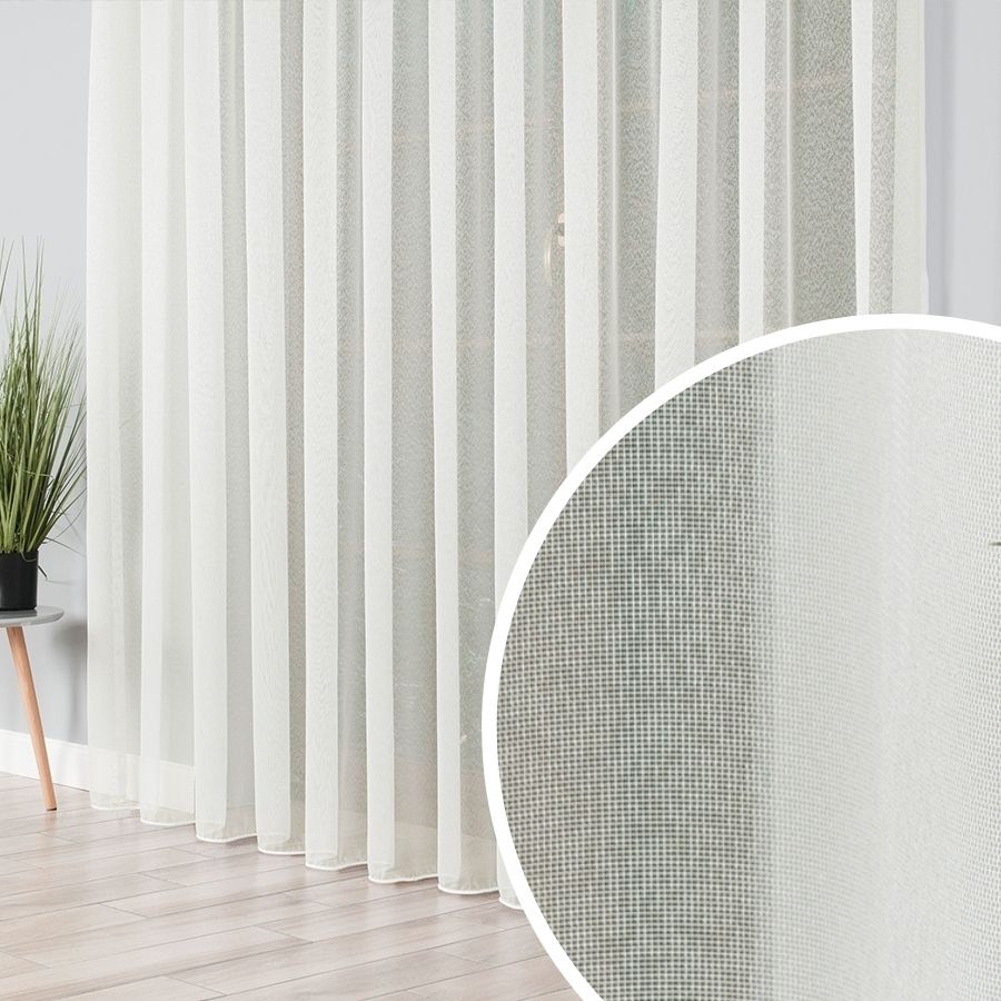 Kremowa firanka na markizecie z obciążnikiem, wysokość 330 cm - sprzedawana na metry