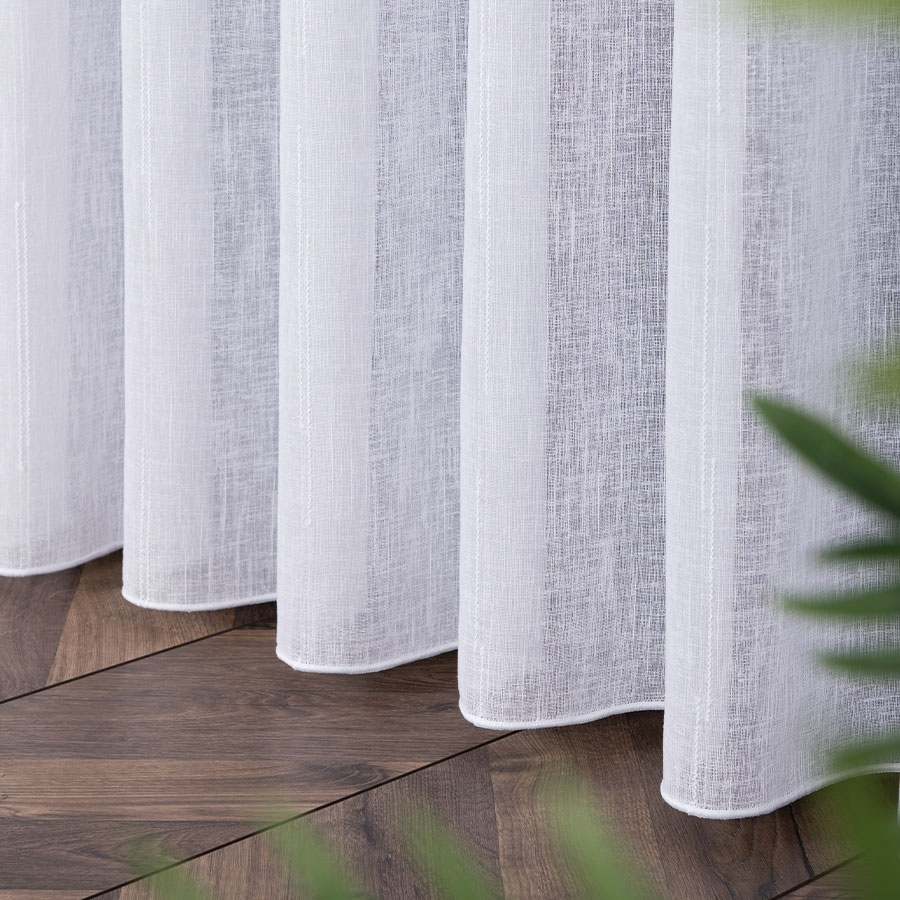 PREMIUM ALLURE Firanka na metry Gianna wysokość 300 cm, kolor biały ze białymi zdobieniami