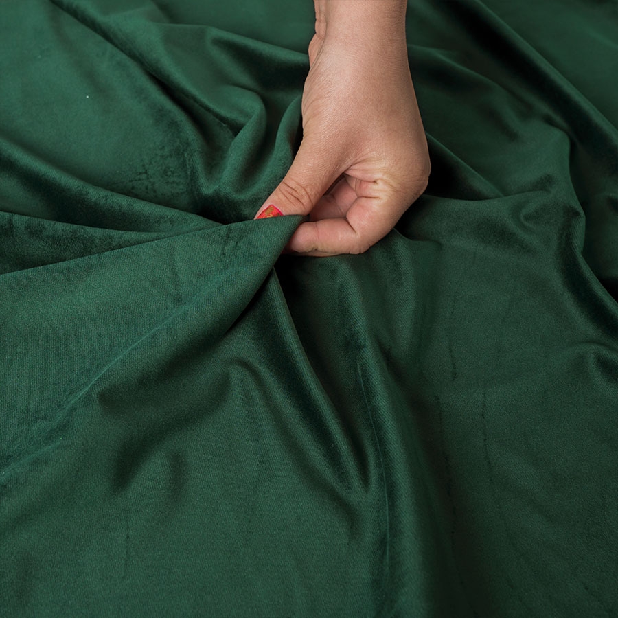 PREMIUM ALLURE Ekskluzywna tkanina zasłonowa na metry Velvet, wysokość 300 cm, kolor ciemny zielony