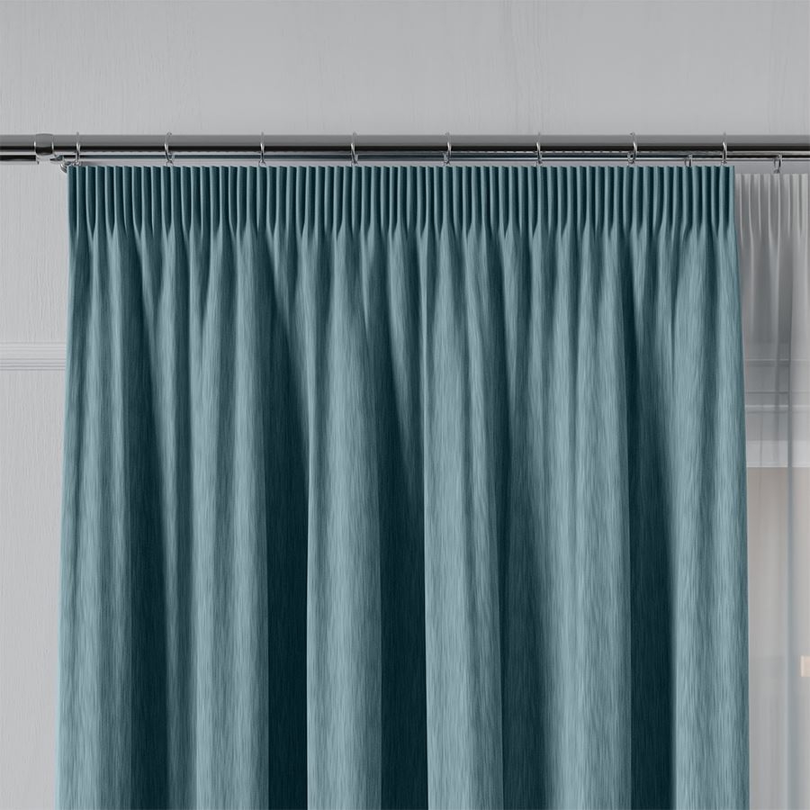 PREMIUM ALLURE Ekskluzywna tkanina zasłonowa na metry Lisa, wysokość 300 cm, kolor niebieski