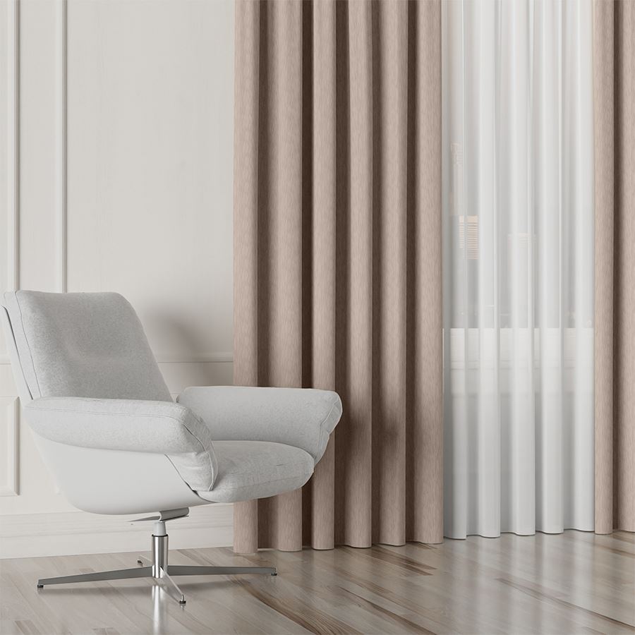PREMIUM ALLURE Ekskluzywna zasłona na taśmie wave Lisa, kolor nude - szyta na wymiar