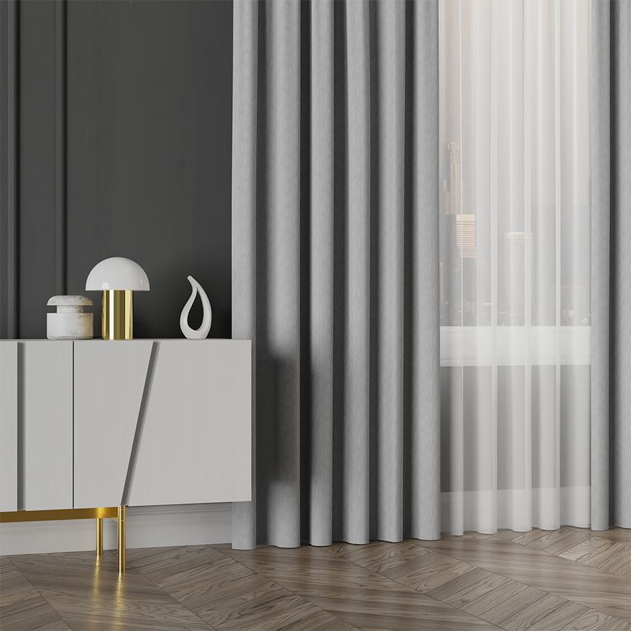 PREMIUM ALLURE Ekskluzywna zasłona na taśmie wave Lisa, kolor szary - szyta na wymiar