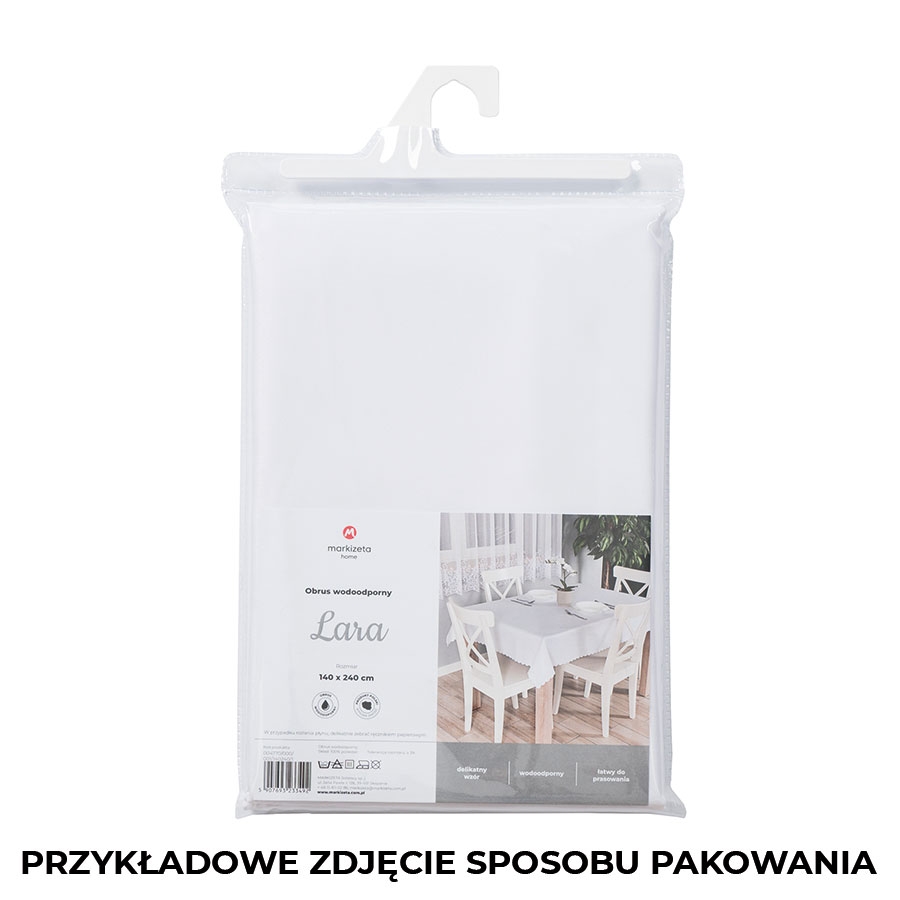 Okrągły obrus wodoodporny, kolor biały,  średnica 160 cm, Lara
