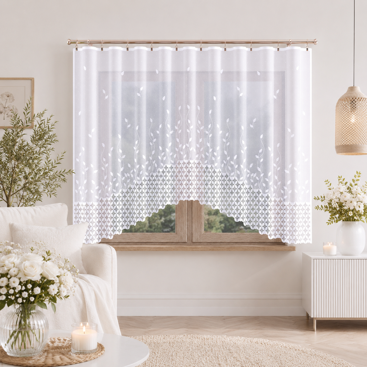 Firanka do kuchni żakardowa gotowa, Silva 300x160