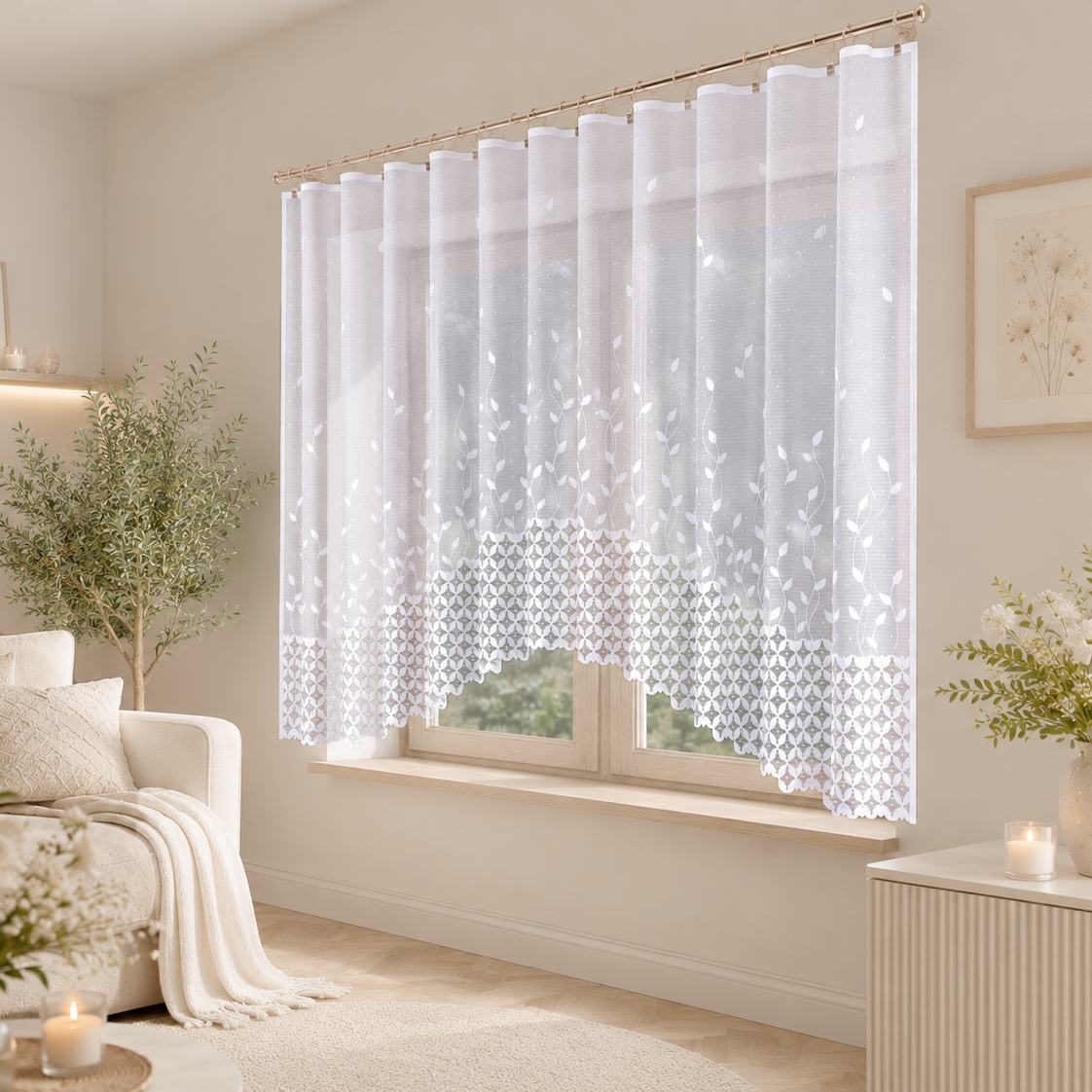 Firanka do kuchni żakardowa gotowa, Silva 300x160