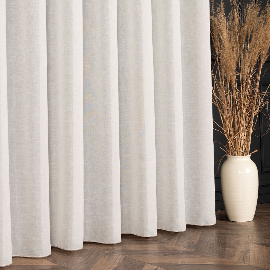 PREMIUM ALLURE Firanka z ołowianką na metry Astrid, wysokość 300cm, kolor naturalny beżowy