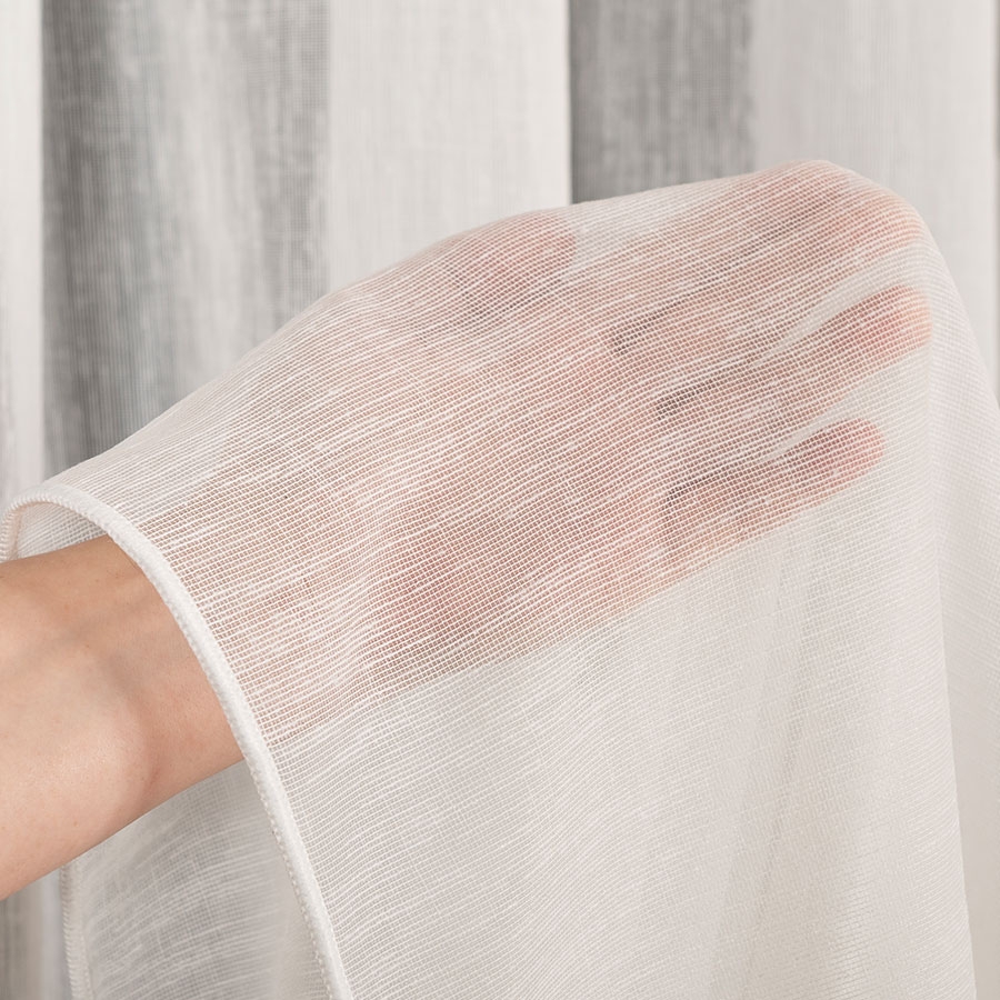 PREMIUMA ALLURE Firanka zakończona ołowianką, Tilada, wysokość 300 cm, kolor kremowy - sprzedawana na metry