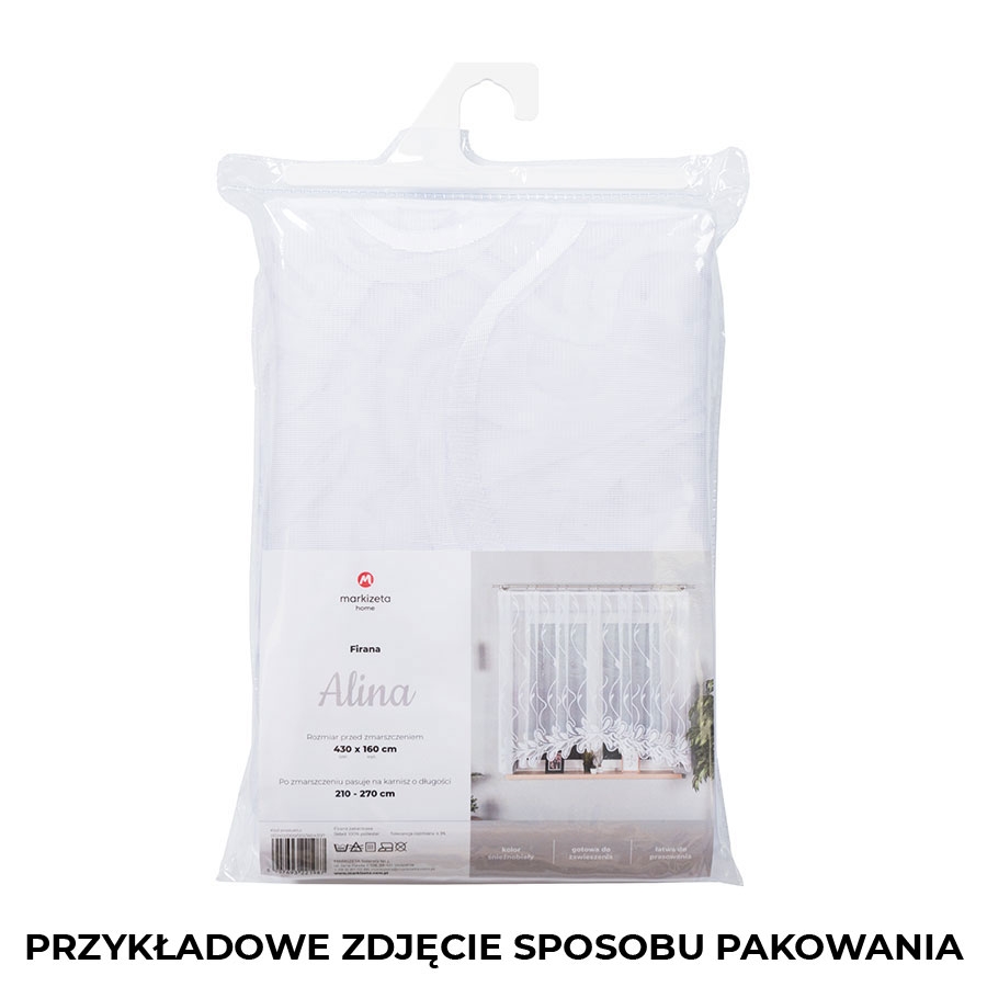 Firanka żakardowa gotowa z dużym motywem kwiatowym 450x160 cm SONIA