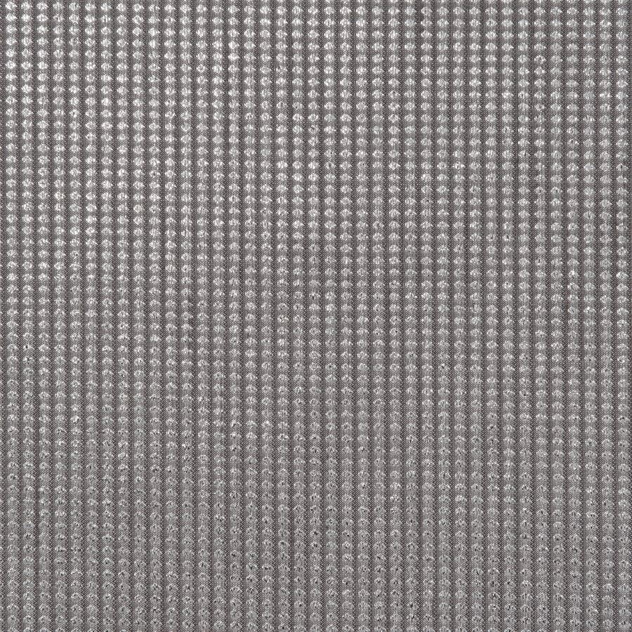 Szary komplet na okno z panelem firanowym 140x130 cm oraz dwoma panelami zasłonowymi 60x160 cm; srebrny nadruk