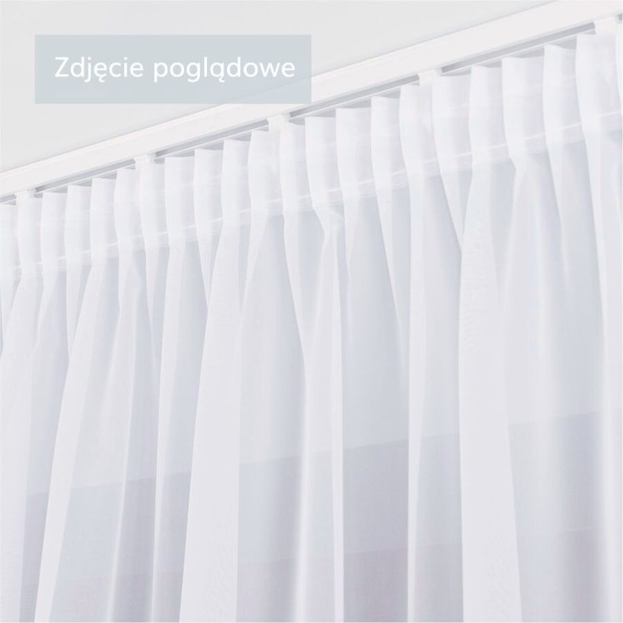 PROMOCJA Firana gotowa na taśmie, rozmiar 420x280 cm, kolor biały