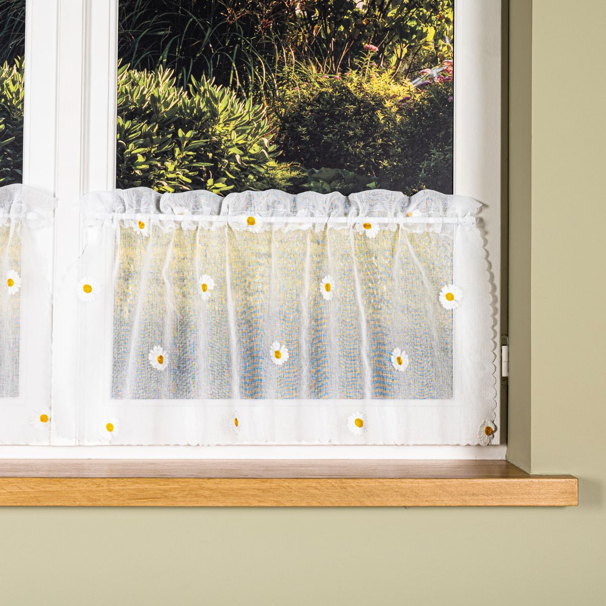Zazdrostka do kuchni gotowa etamina z haftem 100x40 cm Bellis