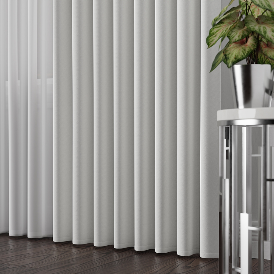 Materiał na zasłony w kolorze offwhite wysokość 300 cm Lima - na metry