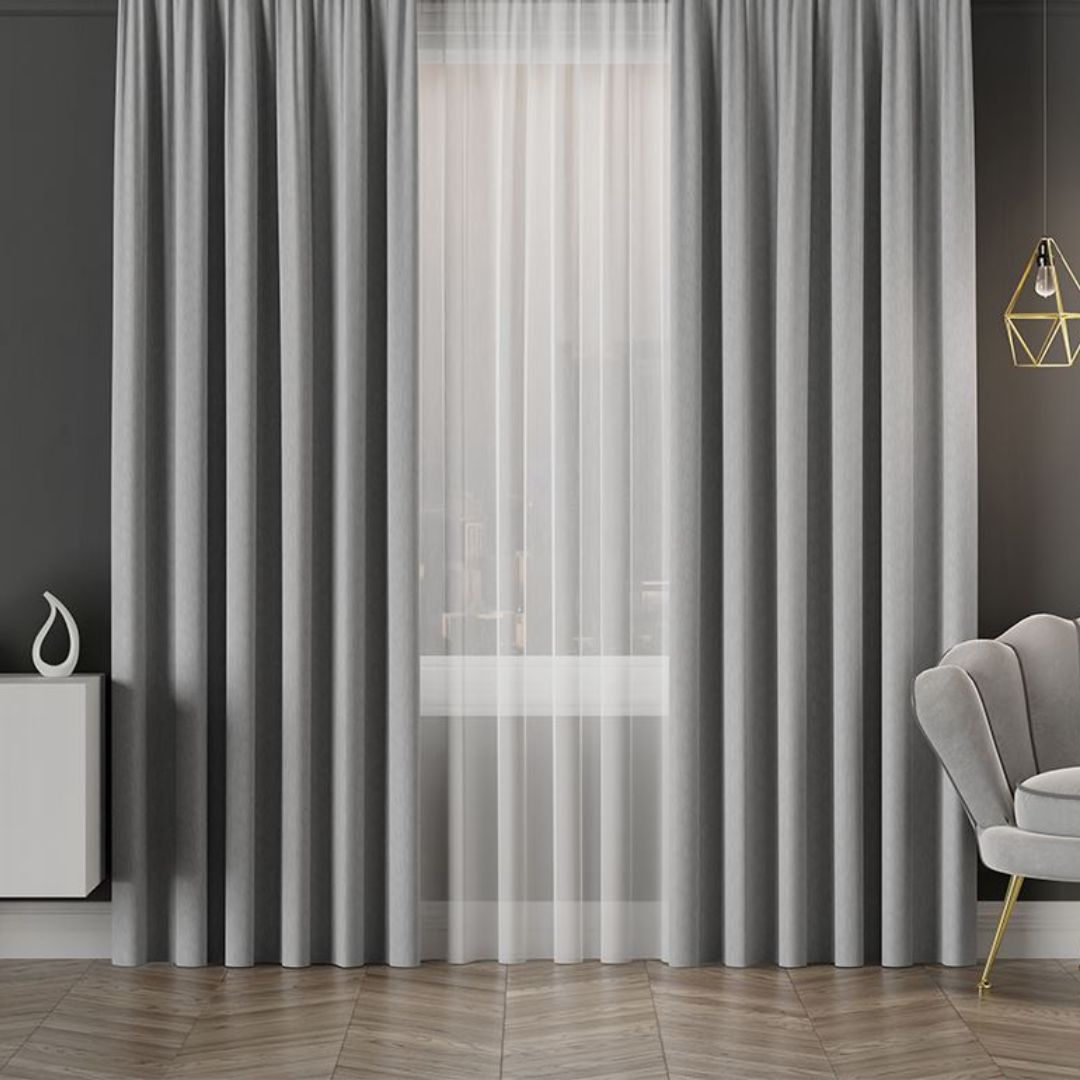 PREMIUM ALLURE Ekskluzywna zasłona na taśmie wave Lisa, kolor szary - szyta na wymiar