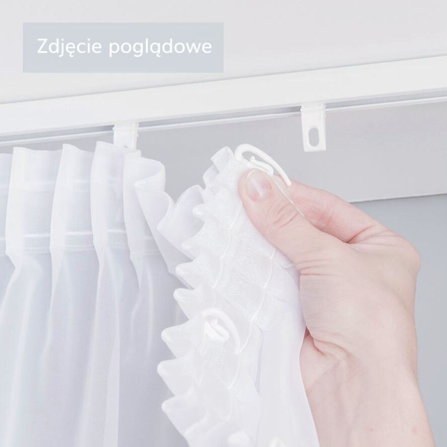 PROMOCJA Firana gotowa na taśmie, rozmiar 420x280 cm, kolor biały