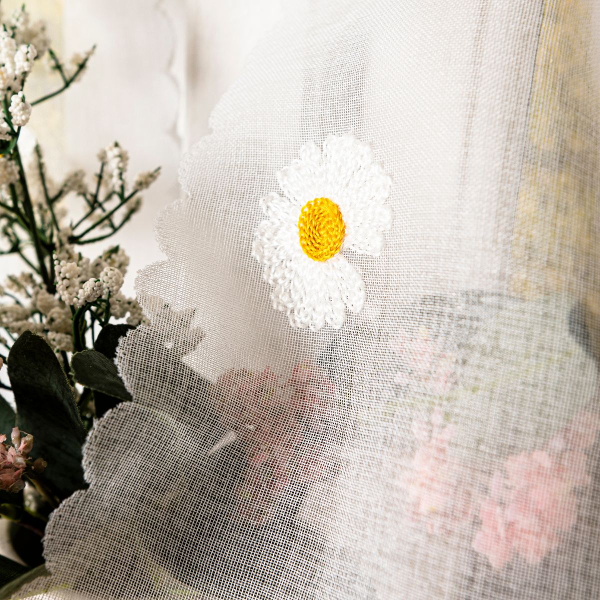 Zazdrostka do kuchni gotowa etamina z haftem 100x40 cm Bellis