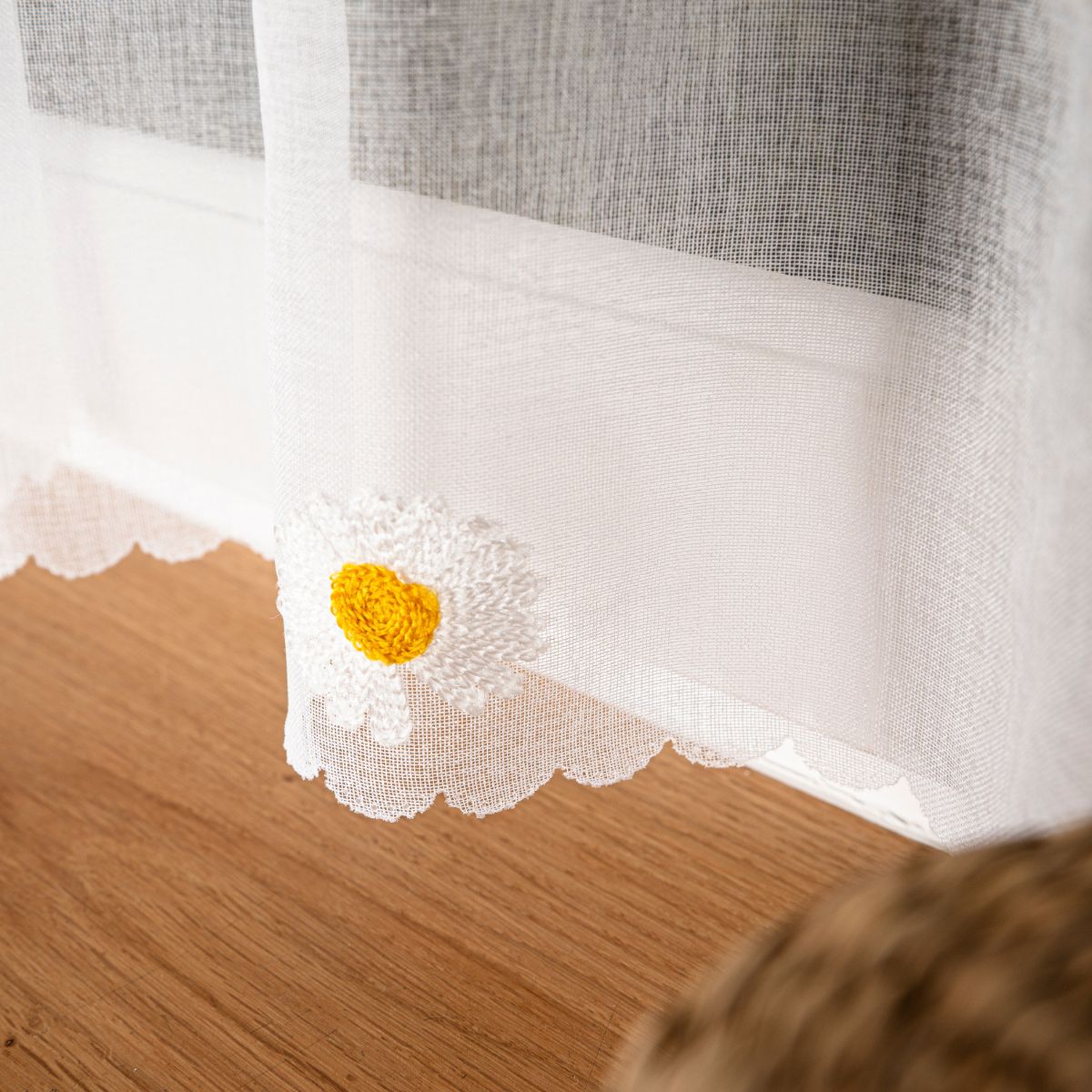 Zazdrostka do kuchni gotowa etamina z haftem 100x40 cm Bellis