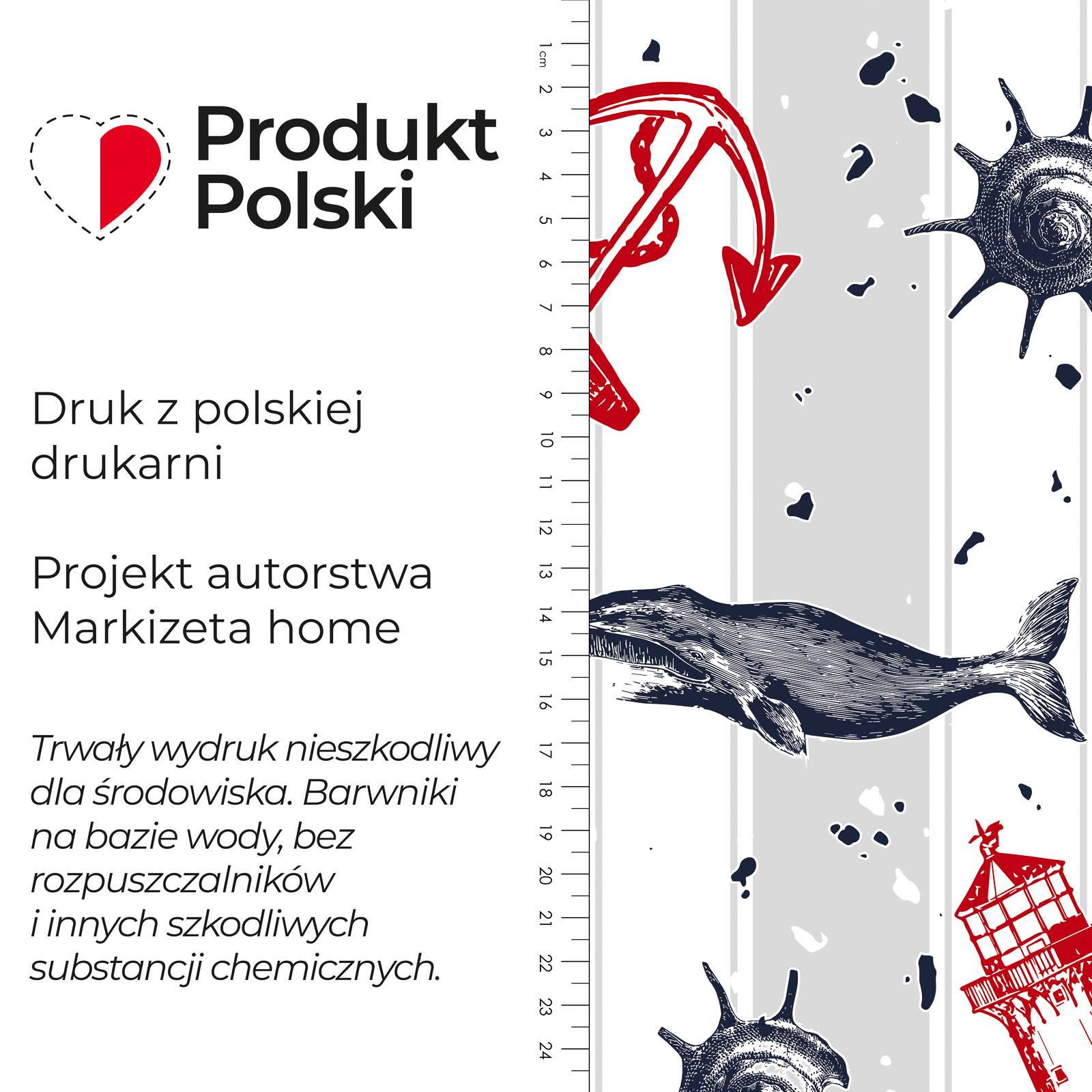Tkanina wodoodporna na metry Statki – Marynistyczny materiał na obrusy i zasłony 155 cm