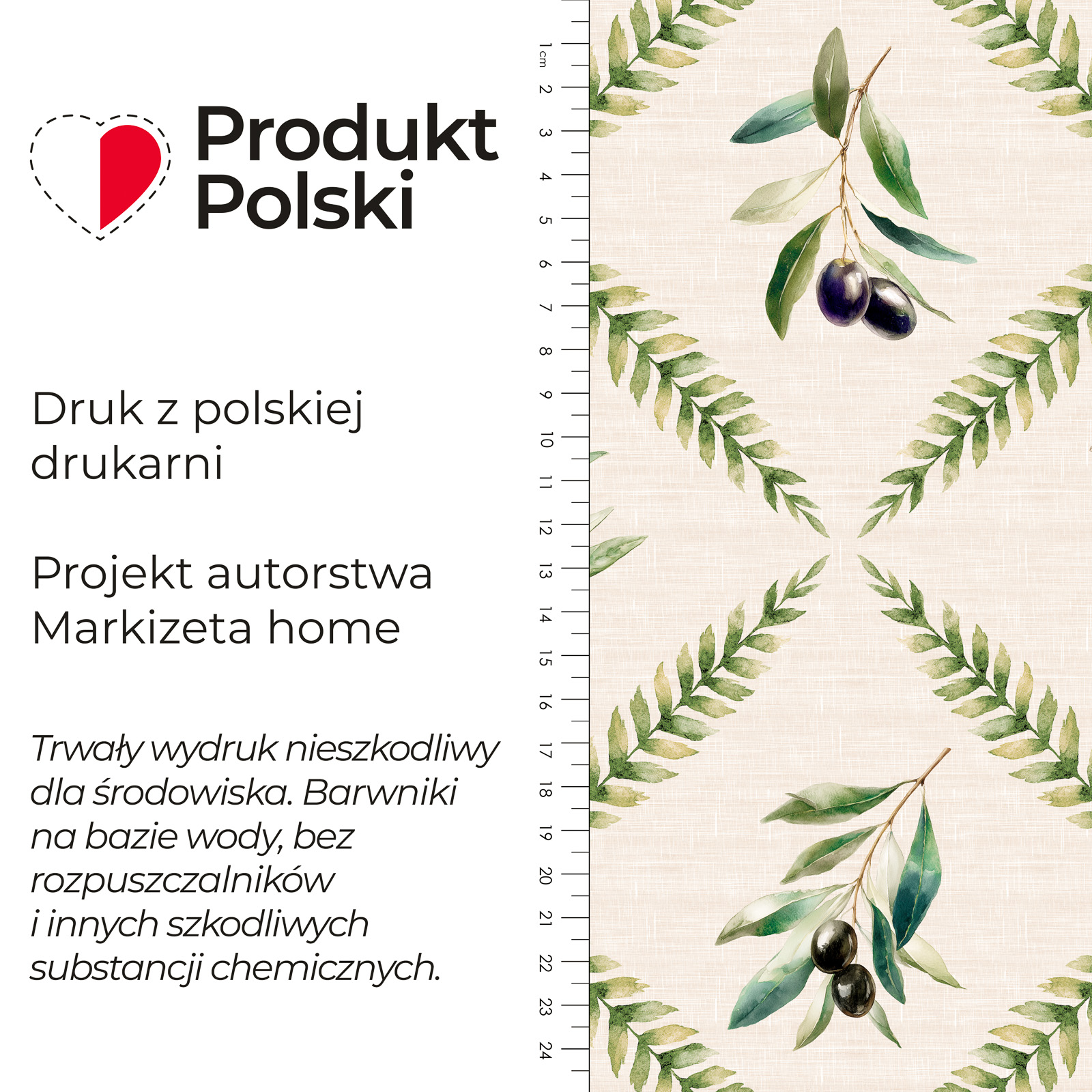 Wodoodporny materiał na obrusy lub zasłony z beżowym nadrukiem szerokość 160 cm Olwiki Matteo - na metry 