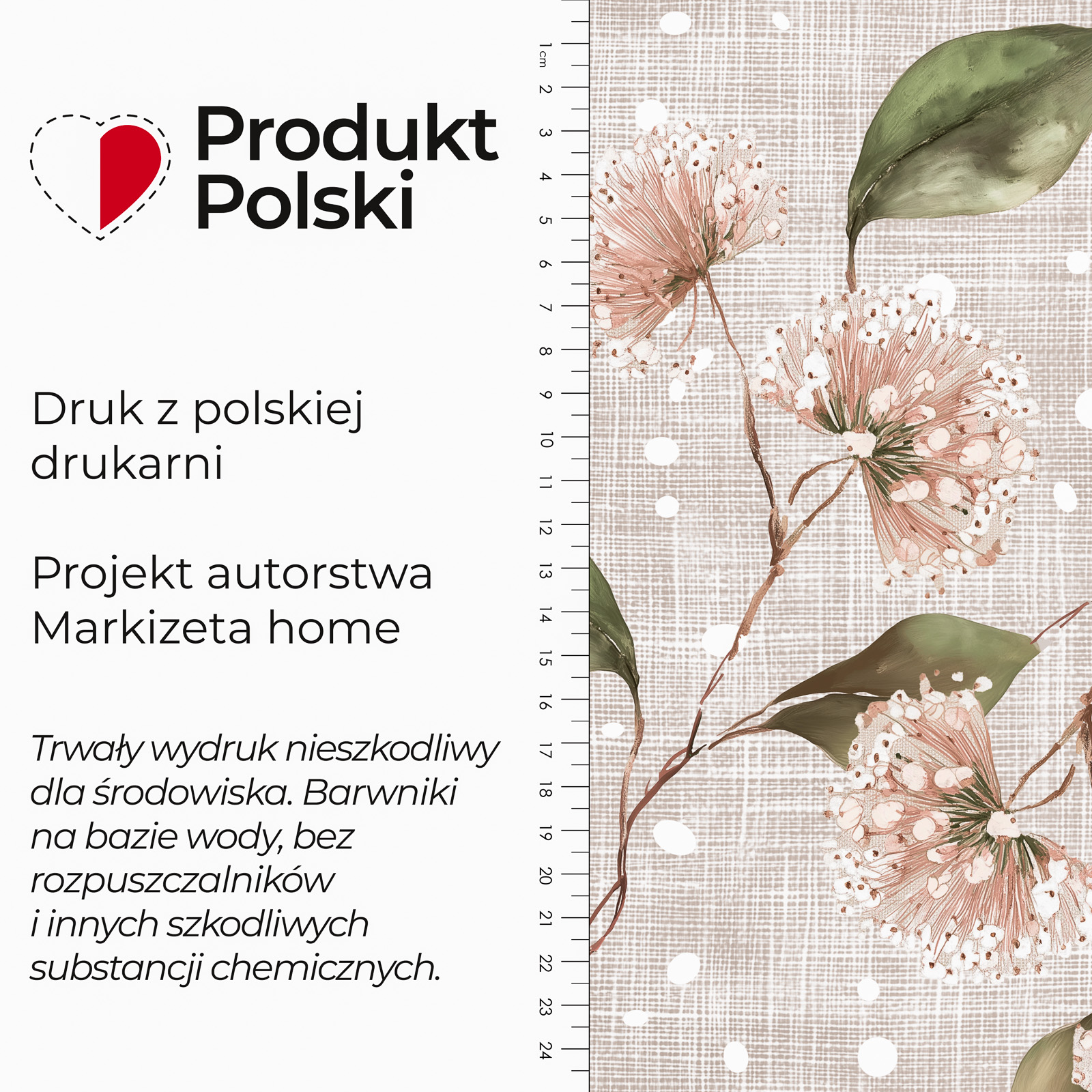 Wodoodporna tkanina na metry Kwiaty Liana – Materiał na zasłony i obrusy | Szerokość 160 cm