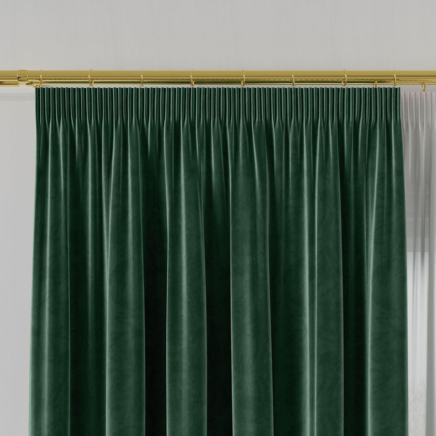 PREMIUM ALLURE Ekskluzywna tkanina zasłonowa na metry Velvet, wysokość 300 cm, kolor ciemny zielony