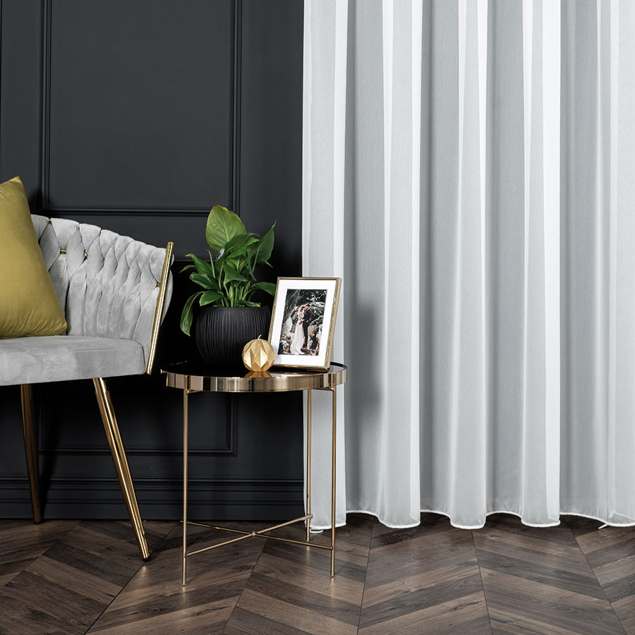 PREMIUM ALLURE Firanka na metry z ołowianką Irmina, wysokość 300 cm, kolor kremowy