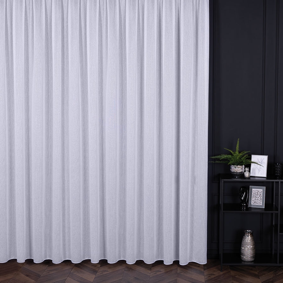 PREMIUM ALLURE Firana gotowa na taśmie marszczącej Alison, rozmiar 420x270 cm, kolor biały