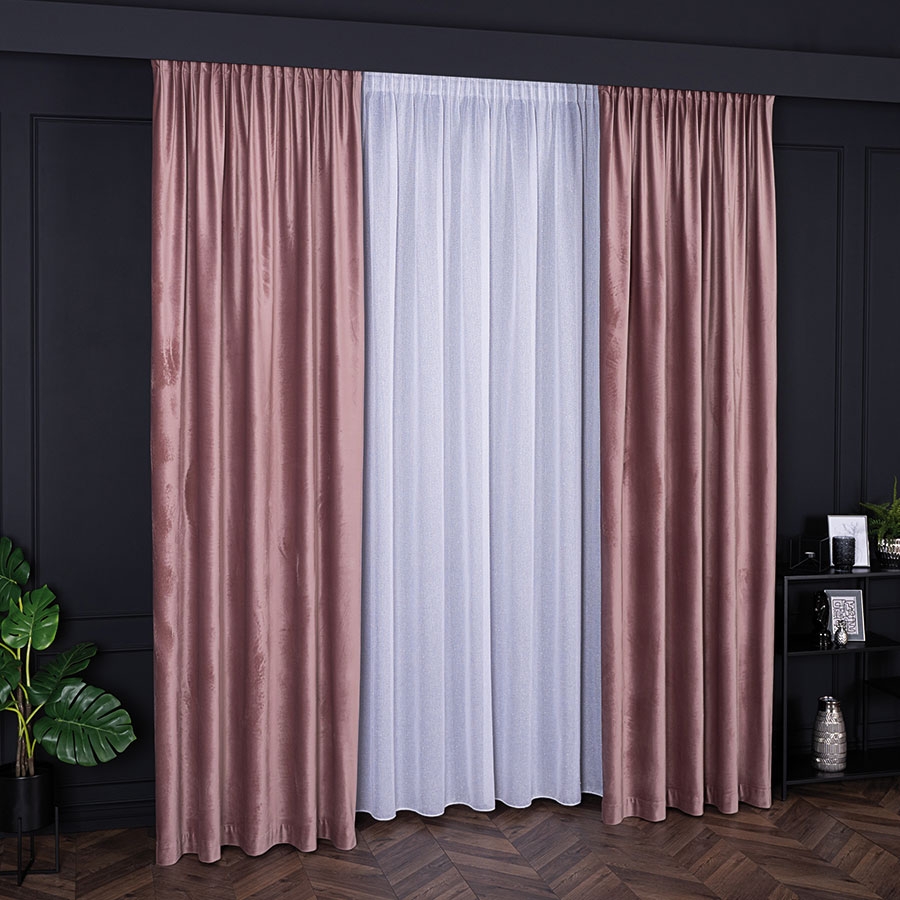 PREMIUM ALLURE Firana gotowa na taśmie marszczącej Alison, rozmiar 420x270 cm, kolor biały