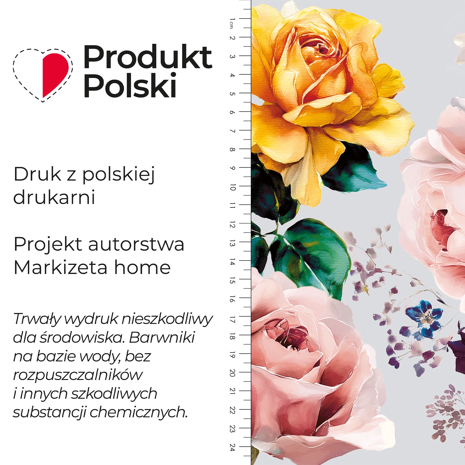 Wodoodporny materiał na obrusy lub zasłony kwiatowy nadruk szerokość 160 cm Rosetta - sprzedawany na metry