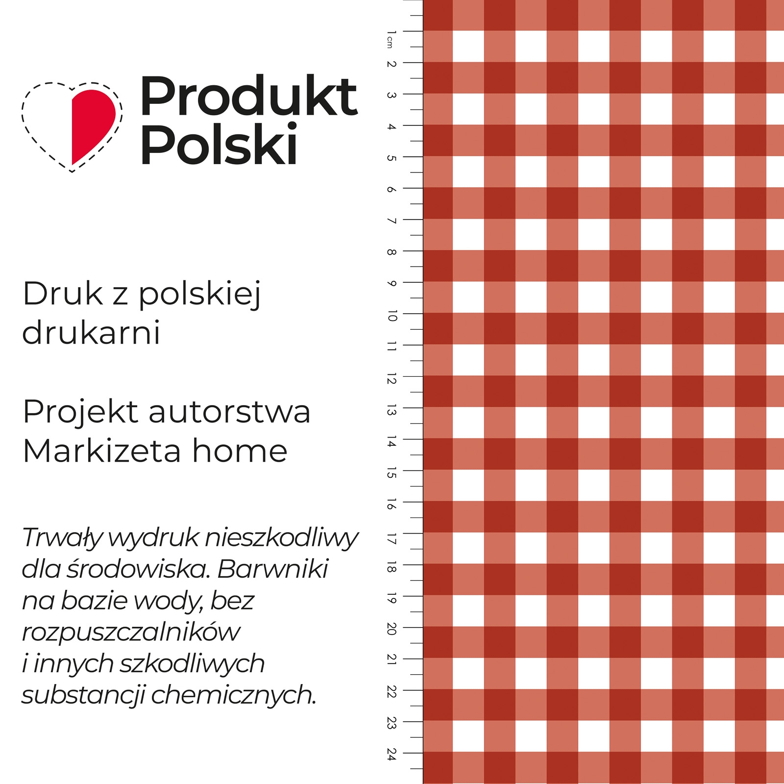Wodoodporny materiał na obrusy lub zasłony czerwony nadruk szerokość 160 cm Krata Grillowa Uczta  - na metry
