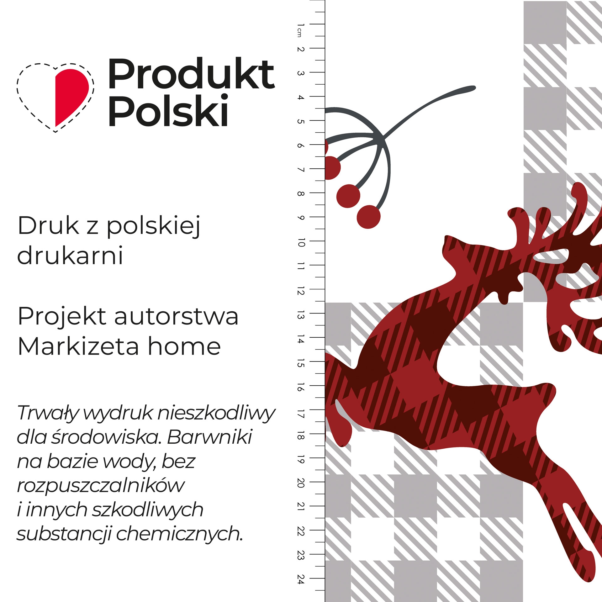 Wodoodporny materiał na zasłony lub obrusy, świąteczny nadruk na białym tle, szerokość 160 cm, Krata patchwork - sprzedawana na metry