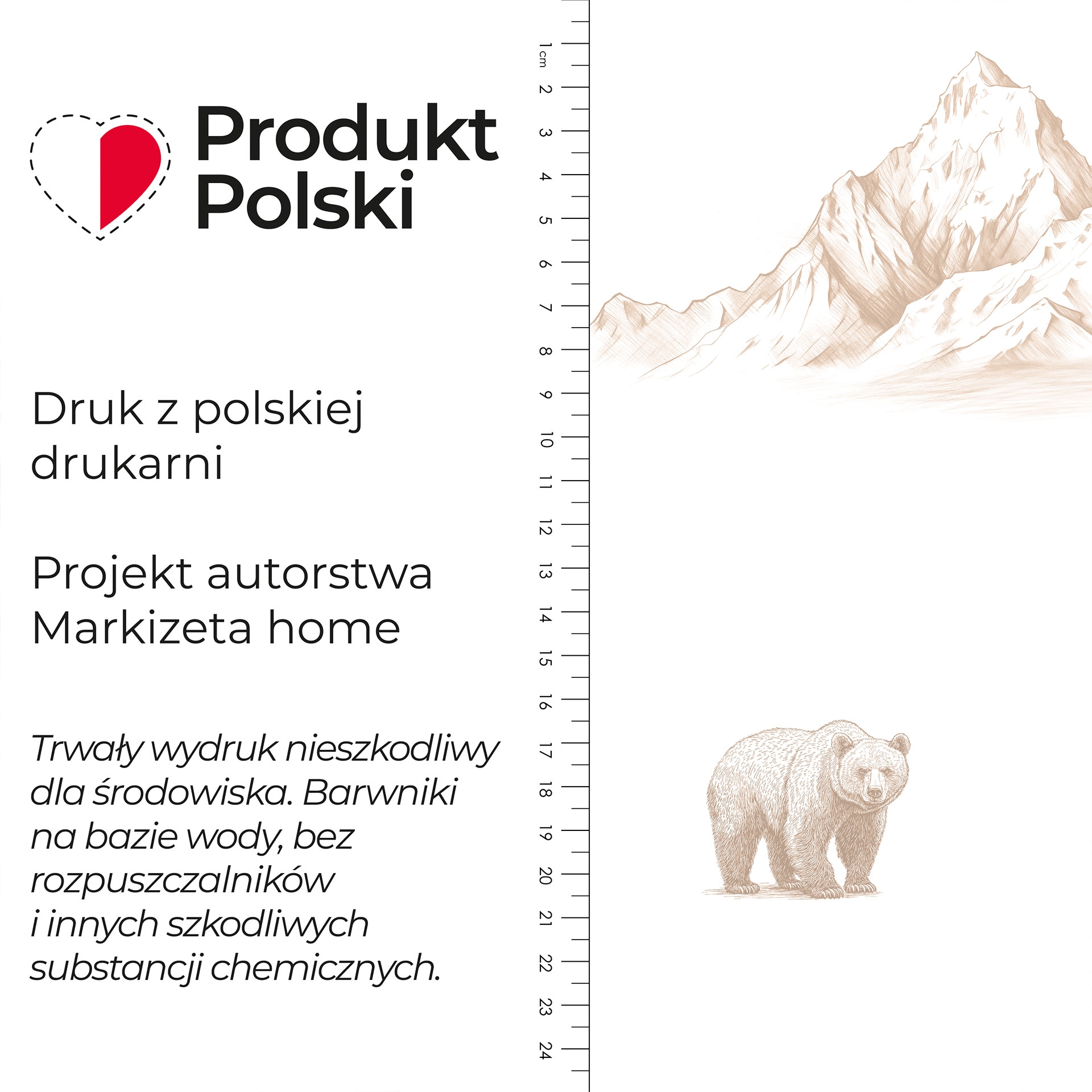 Wodoodporny materiał na zasłony lub obrusy, z drukowanym motywem górsko-przyrodniczym, szerokość 160 cm, Mokosz - sprzedawany na metry