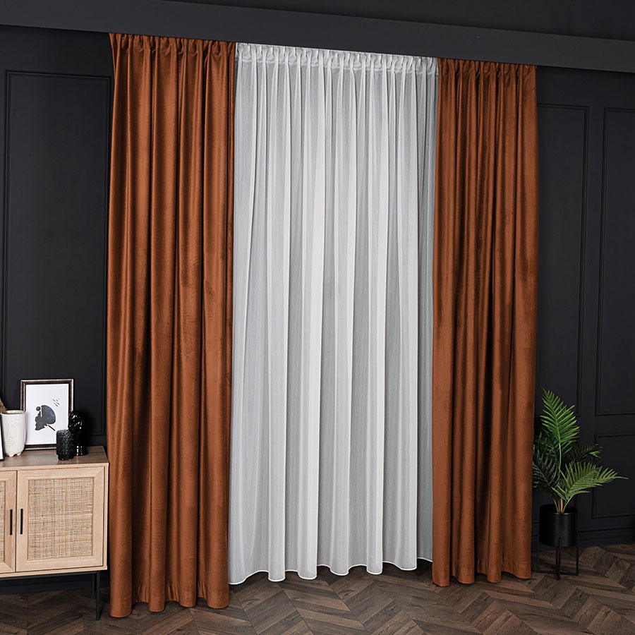PREMIUM ALLURE Firana gotowa na taśmie Gajana, rozmiar 420x270, kolor kremowy