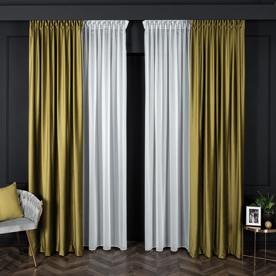 PREMIUM ALLURE Firanka na metry z ołowianką Irmina, wysokość 300 cm, kolor kremowy