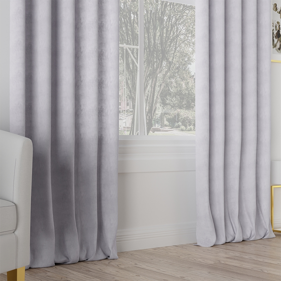 Welurowy materiał na zasłony, kolor pastelowo fioletowy, wysokość 290 cm, Milas - sprzedawana na metry