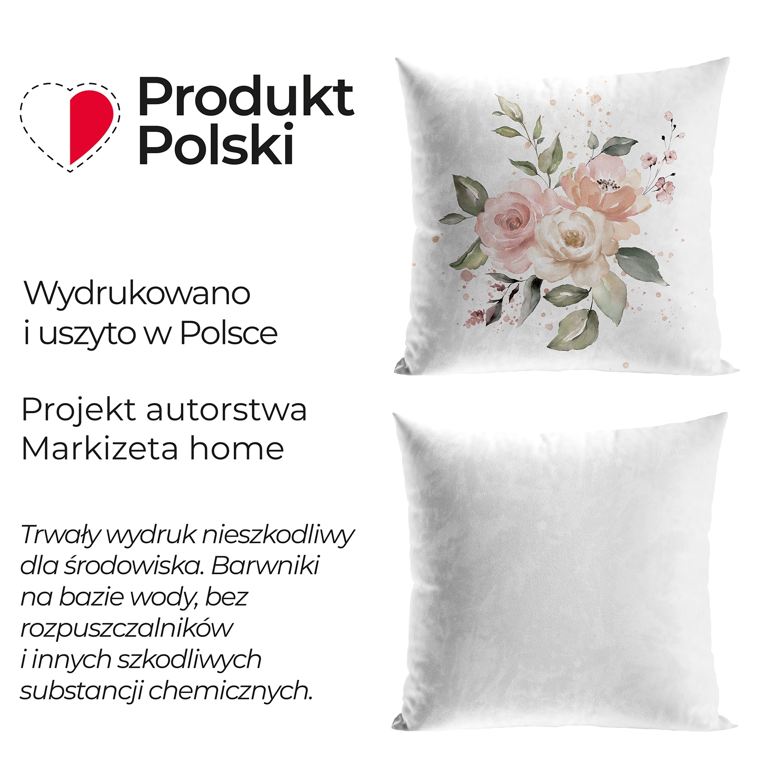 Poszewka welwetowa na poduszkę w kwiaty Lanosa, 40x40cm