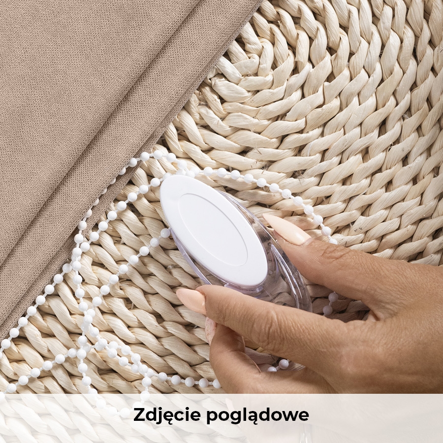 Gotowa roleta rzymska o strukturze lnu w piwonie, kolor beżowy, Peoni, szerokość 80-180 cm, wysokość 160 cm
