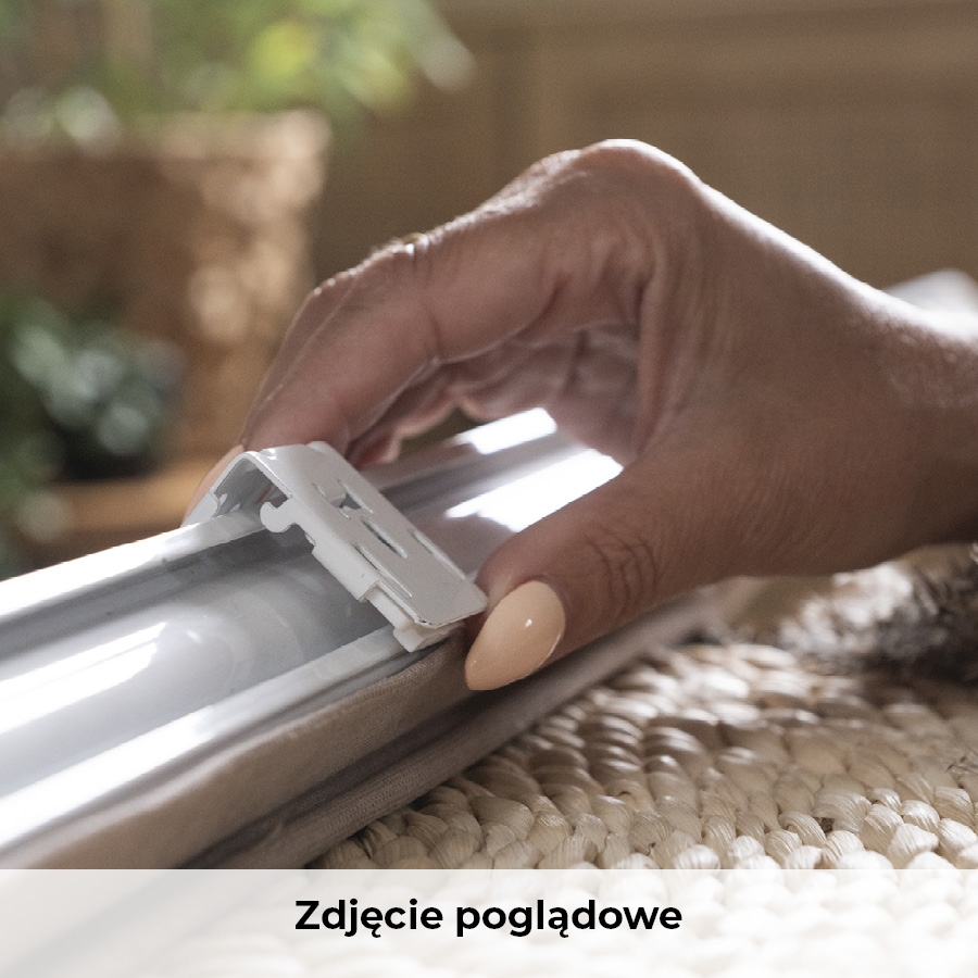 Gotowa roleta rzymska o strukturze lnu w piwonie, kolor beżowy, Peoni, szerokość 80-180 cm, wysokość 160 cm