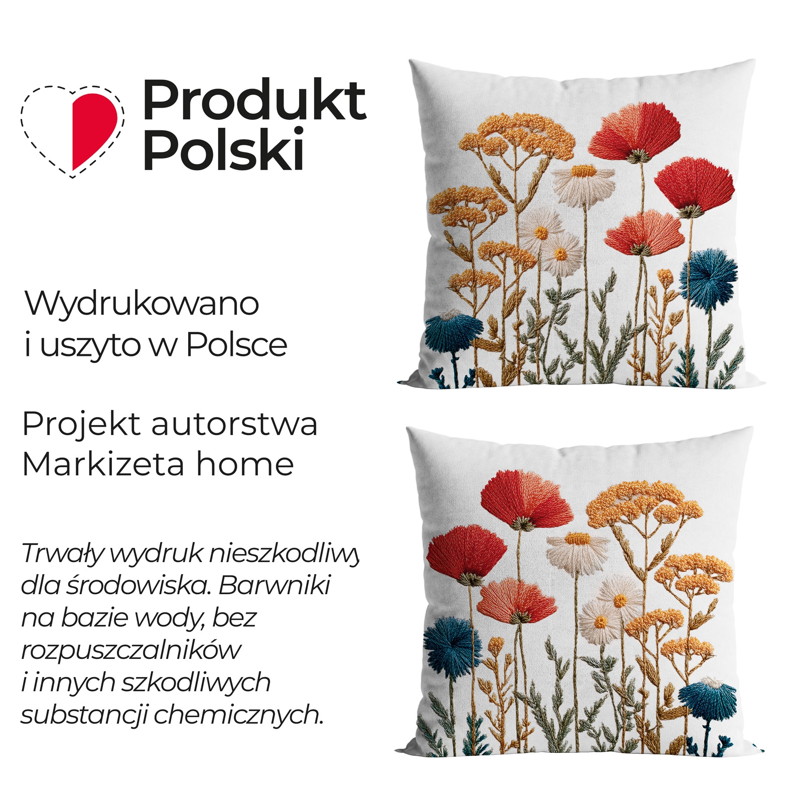 Poszewka dekoracyjna welwetowa dwustronna z efektem wyszywania 40x40 cm Lottie