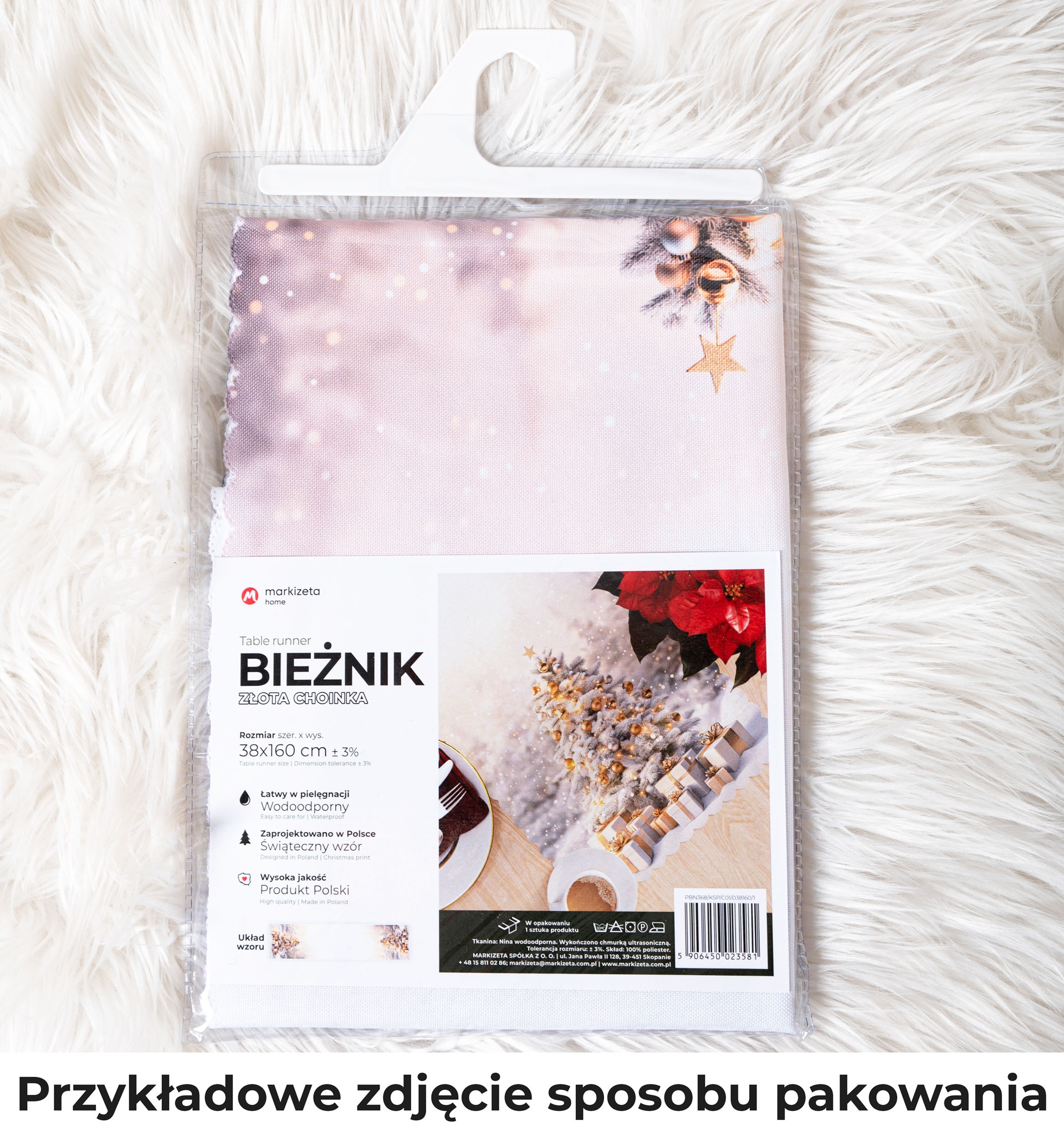 Serweta z tkaniny wodoodpornej ze świątecznym nadrukiem, rozmiar 80x80 cm, Krata patchwork