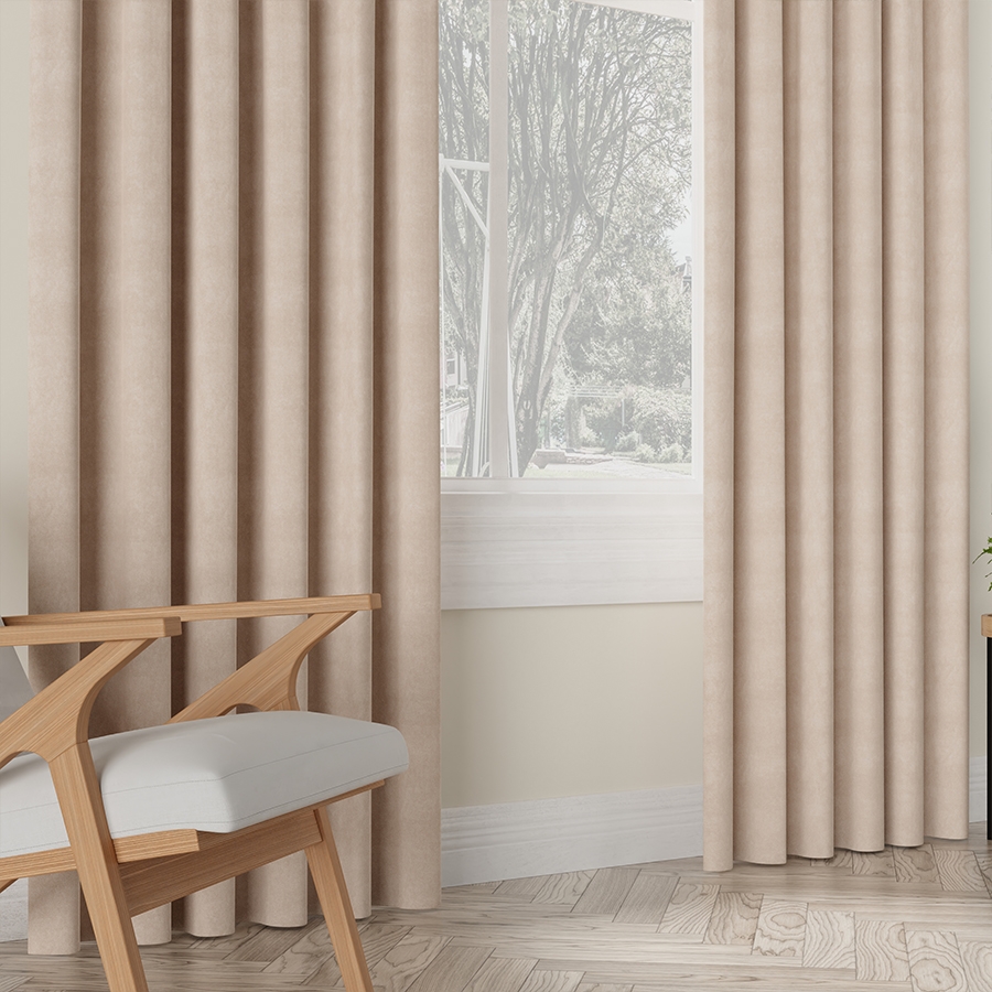 Miękka zasłona gotowa na taśmie  kolor beżowy rozmiar 140x250 cm Idalia