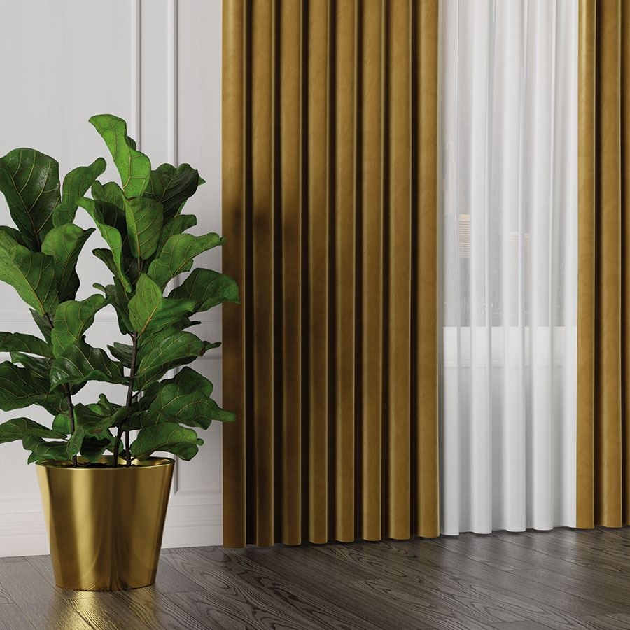 Ekskluzywny materiał na zasłony do salonu Velvet, wysokość 300 cm, kolor pastelowy khaki - sprzedawana na metry