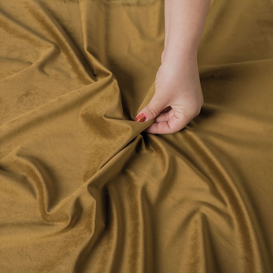 Ekskluzywny materiał na zasłony do salonu Velvet, wysokość 300 cm, kolor pastelowy khaki - sprzedawana na metry