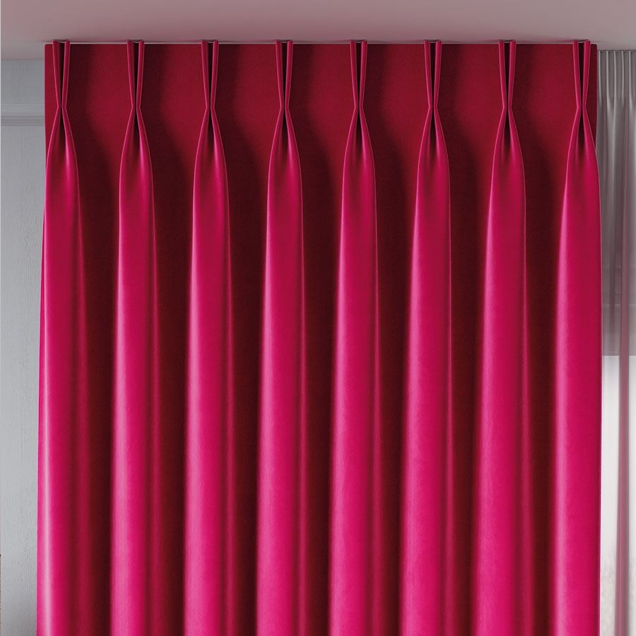 Ekskluzywna tkanina zasłonowa Velvet, wysokość 300 cm, kolor malinowy - sprzedawana na metry