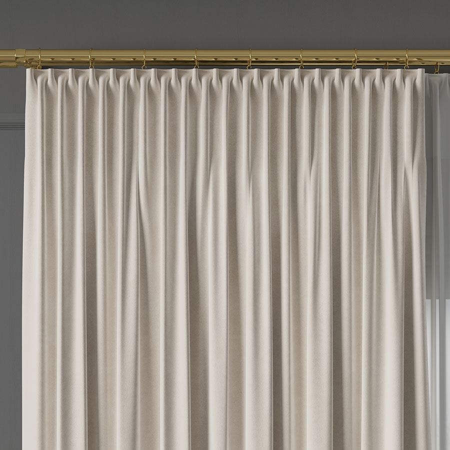 Ekskluzywny materiał na zasłony do salonu Velvet, wysokość 300 cm, kolor ecru - sprzedawana na metry