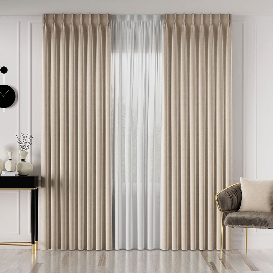 PREMIUM ALLURE Ekskluzywna tkanina zasłonowa na metry Velvet, wysokość 300 cm, kolor kremowy