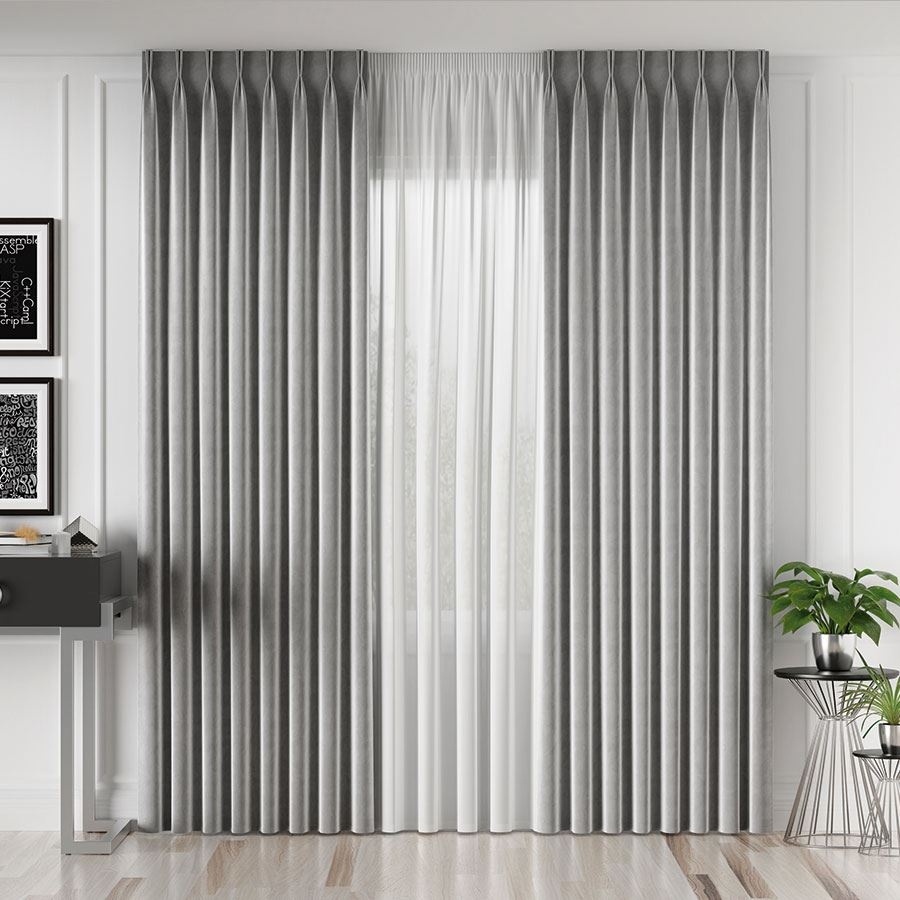 Ekskluzywny materiał na zasłony do salonu Velvet, wysokość 300 cm, kolor szary - sprzedawana na metry