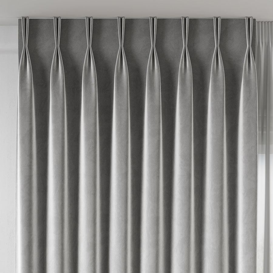 Ekskluzywny materiał na zasłony do salonu Velvet, wysokość 300 cm, kolor szary - sprzedawana na metry