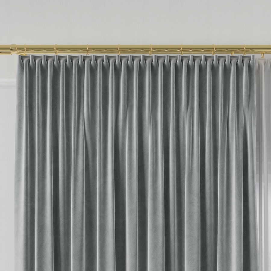Ekskluzywny materiał na zasłony do salonu Velvet, wysokość 300 cm, kolor pastelowy szary - sprzedawana na metry