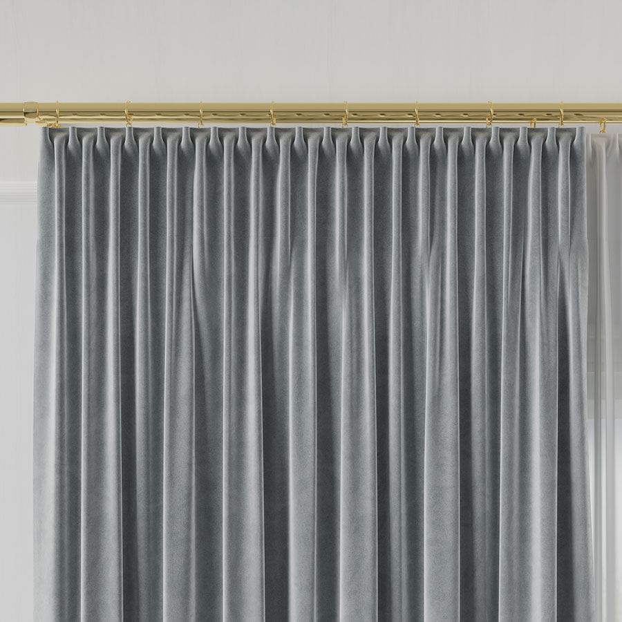 Ekskluzywny materiał na zasłony do salonu Velvet, wysokość 300 cm, kolor pastelowy szary - sprzedawana na metry