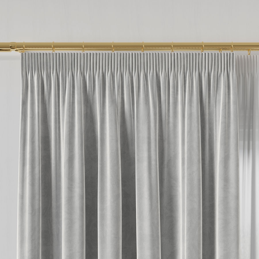 Ekskluzywny materiał na zasłony do salonu Velvet, wysokość 300 cm, kolor jasny szary - sprzedawana na metry